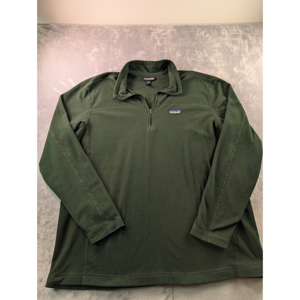 Patagonia Mens XXL Micro D Quarter Zip Fleece Pullover Green 26176 FA25